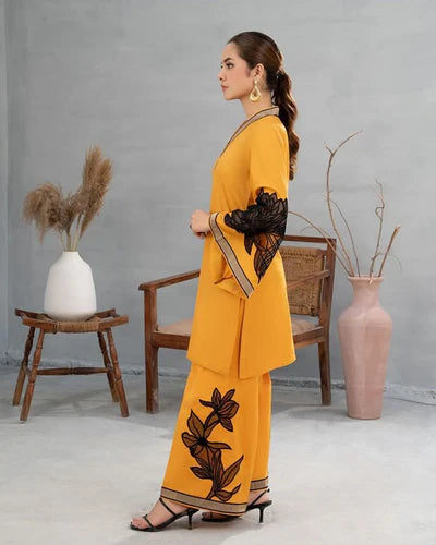 ALMOND PLAZZO STITCHED 2PCS