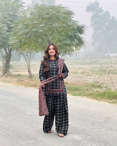 DIGITAL CHUNRI 3PC SUIT WITH FARSI SALWAR 0 Reviews