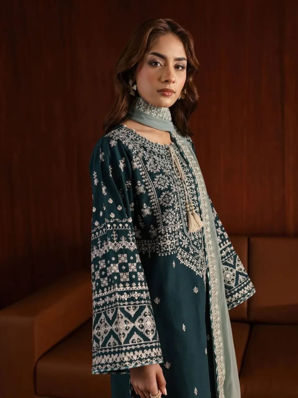 Margrita Embroidered in Long Length (3.Pcs)