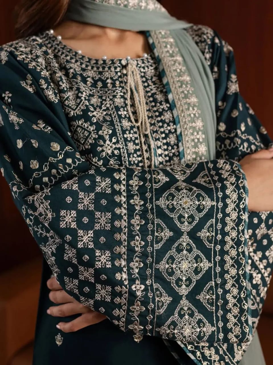 Margrita Embroidered in Long Length (3.Pcs)