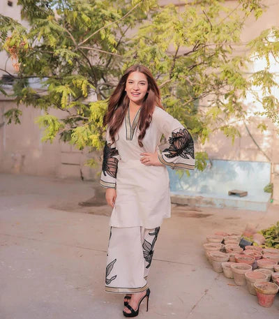 ALMOND PLAZZO STITCHED 2PCS