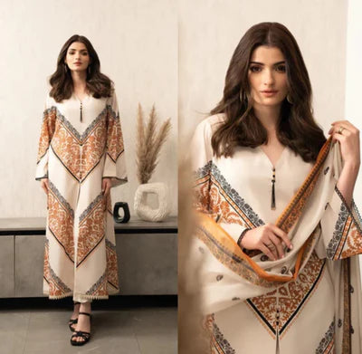 FEROZA FRONT CUT LONG 3PC SUIT