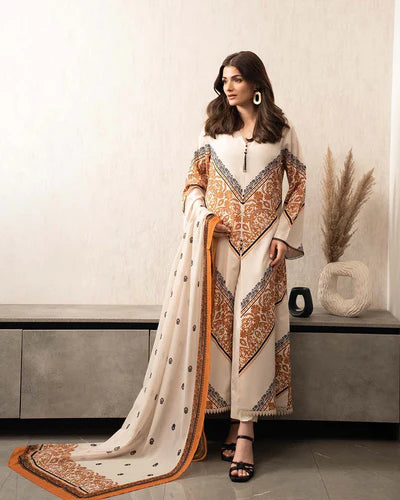 FEROZA FRONT CUT LONG 3PC SUIT