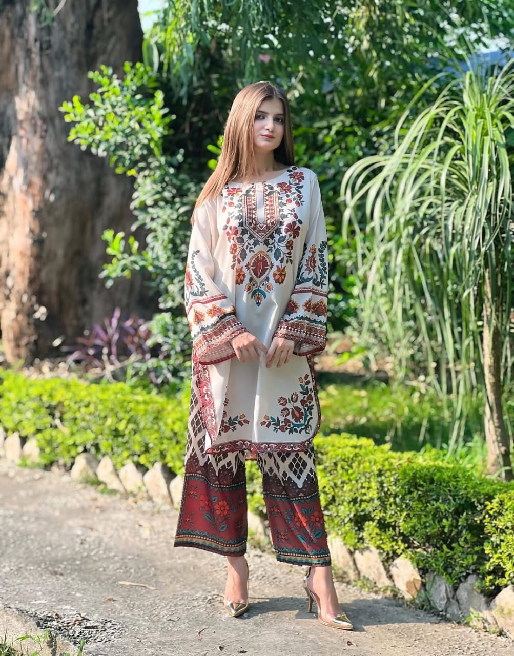 Cream Floral co-ords set 2PC