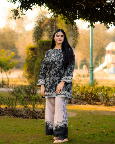 DILRUBA Co Ord Digital Print 2-Piece Stitched Dress.