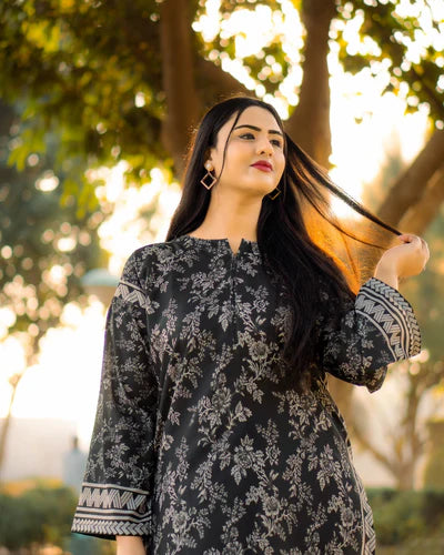 DILRUBA Co Ord Digital Print 2-Piece Stitched Dress.